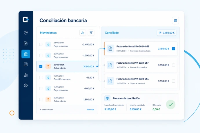 Panel de contabilidad y conciliación bancaria en Odoo