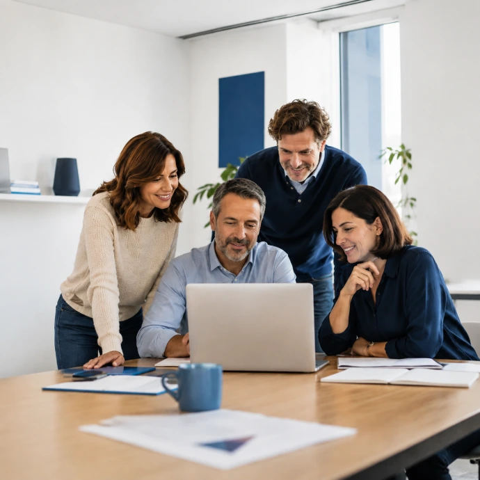 Equipo trabajando con Odoo en una empresa de Valencia