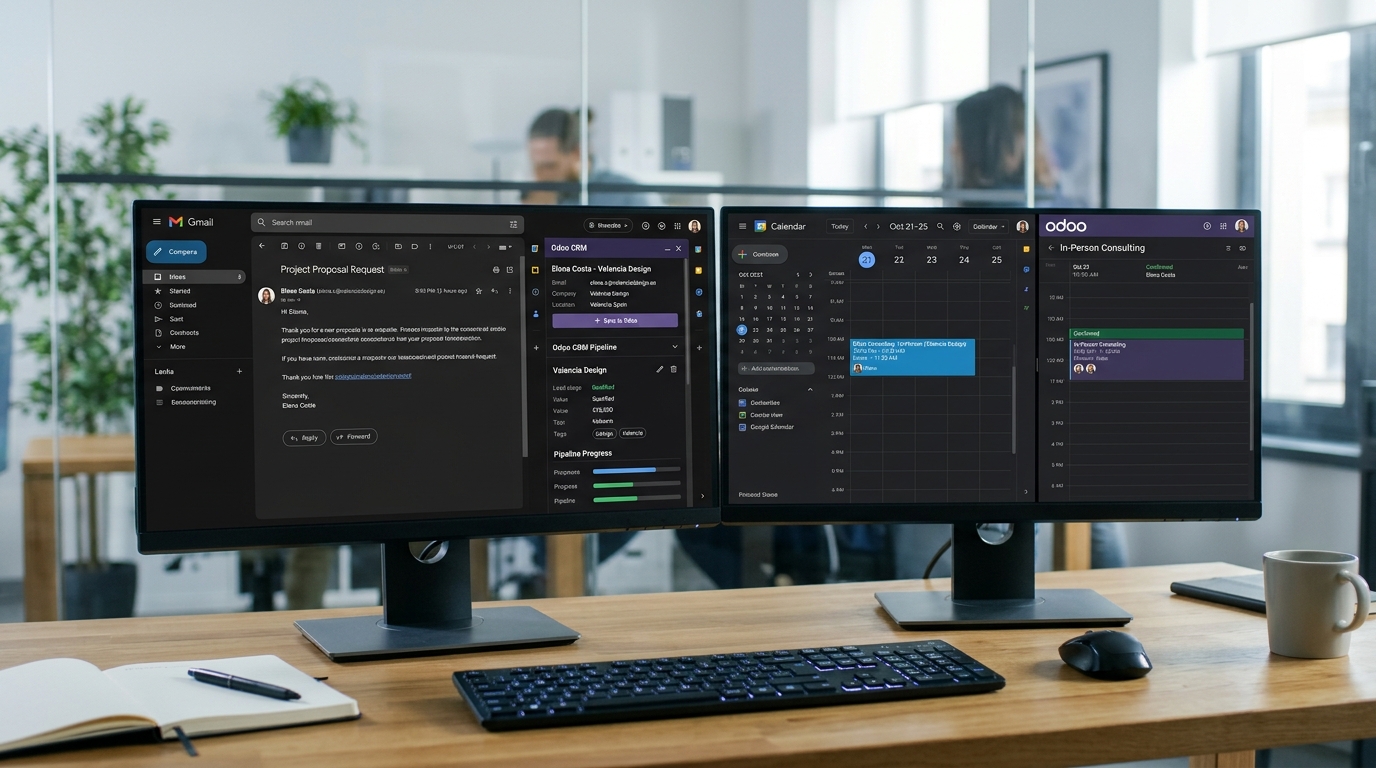 Integración de Google Workspace y Odoo Enterprise: sincronización de Gmail, Drive y Calendar